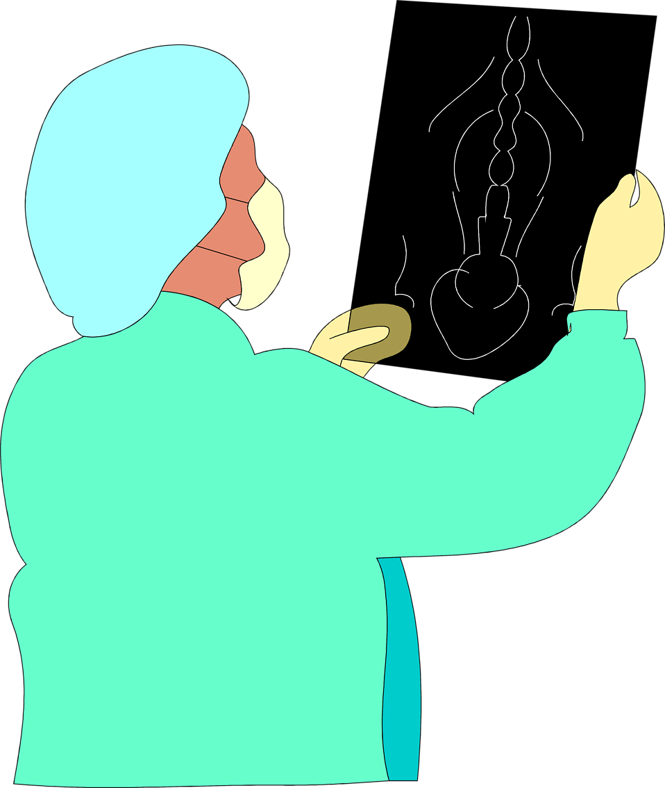 X Ray Free Stock Photo Illustration Of A Surgeon Looking - X Rays No Background (958x1134)