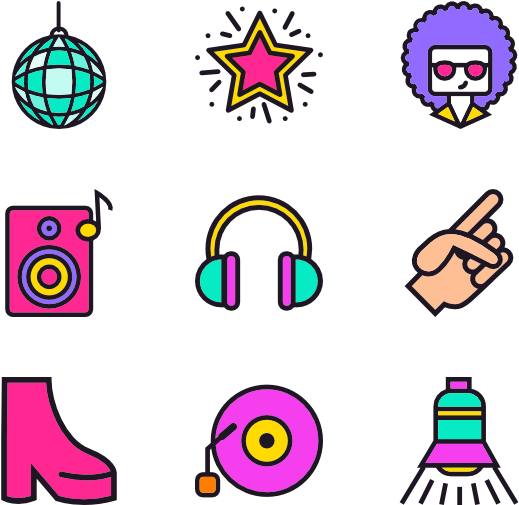 Disco Music Collection - Dance Png Icons (600x564)