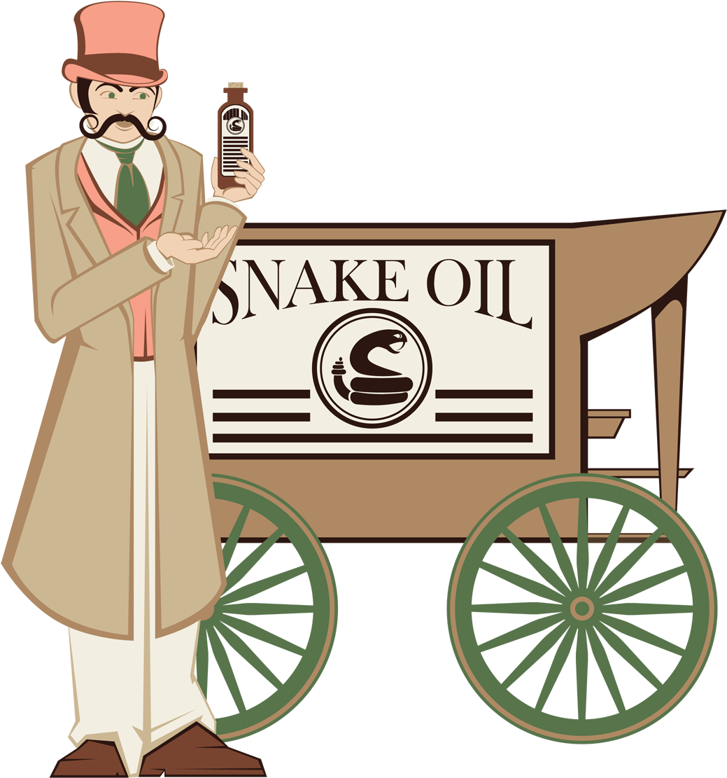 Snakeoil - Snake Oil Salesman Cartoon (1200x1200)