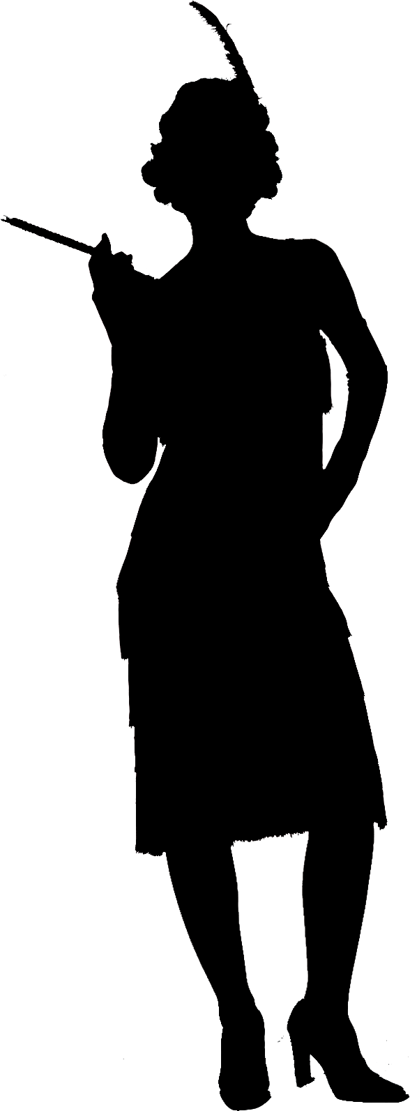 Flapper - Transparent Girl Silhouette (588x1591)