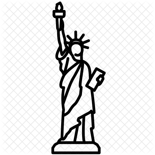 Statue Icon - Statue Of Liberty Line Png (512x512)