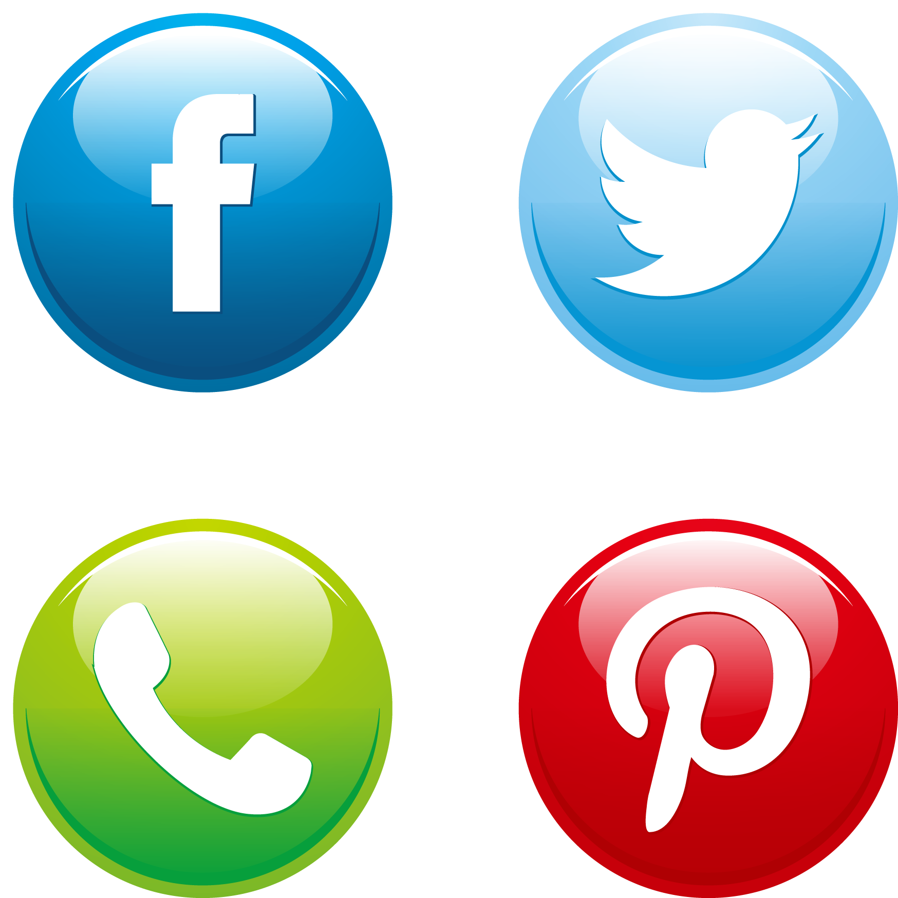 Social Media Button Euclidean Vector Download Icon - Vector Social Media Icons (1800x1800)