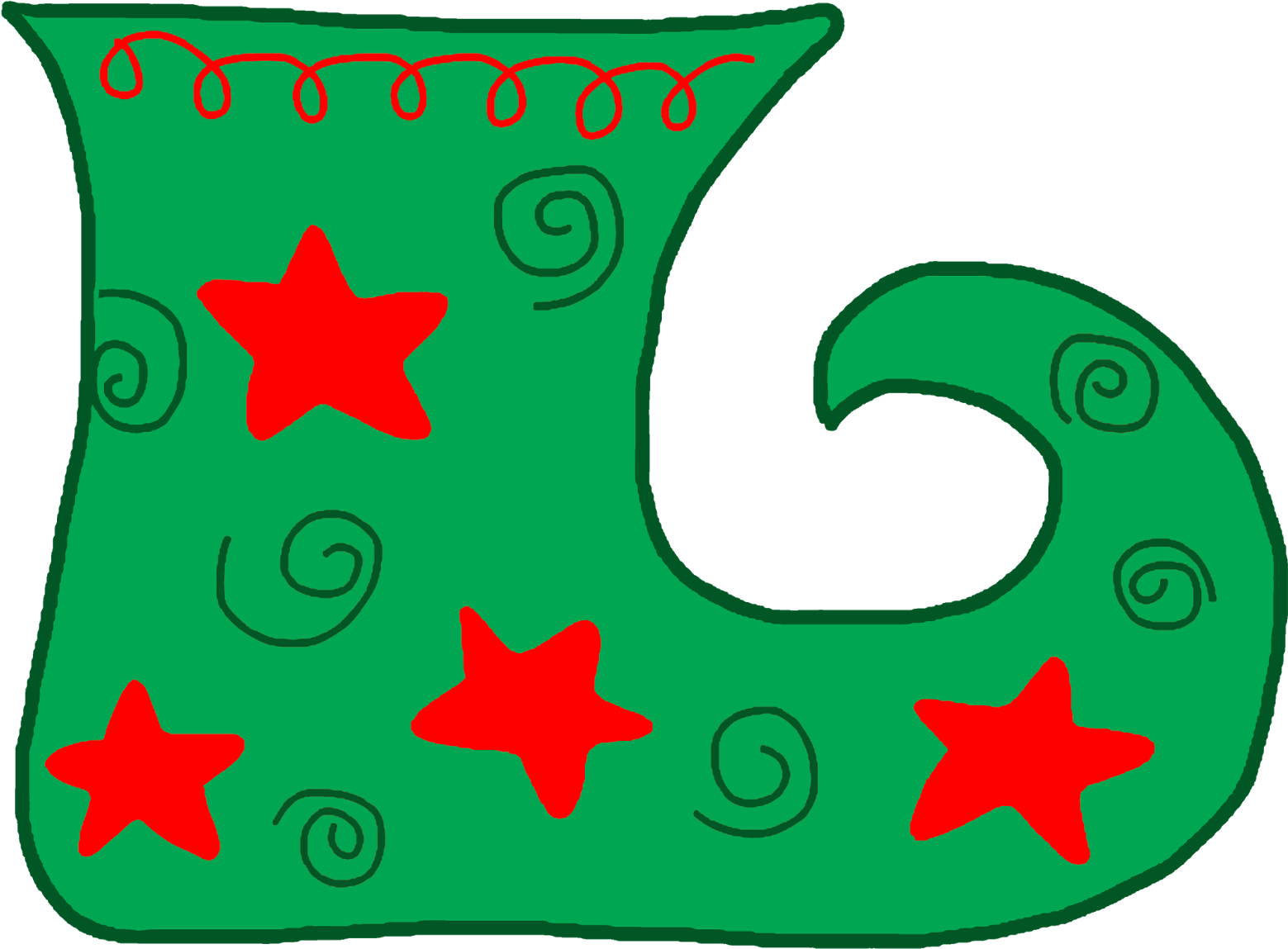 Elf Christmas Stocking Clipart - Elf Christmas Stocking Clipart (1600x1202)