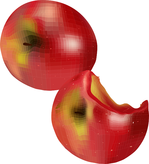 Fruit, Apples, Bite, Delicious, Chew, Apple - Apple Vector (585x640)