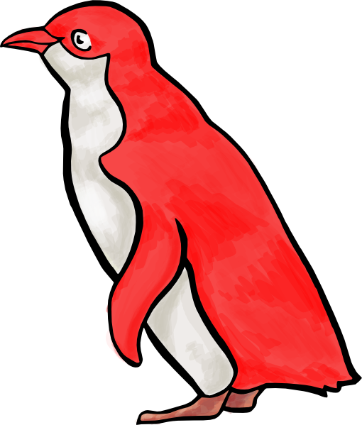 Bitten Green Apple Clipart Download - Red Penguin Clip Art (510x599)