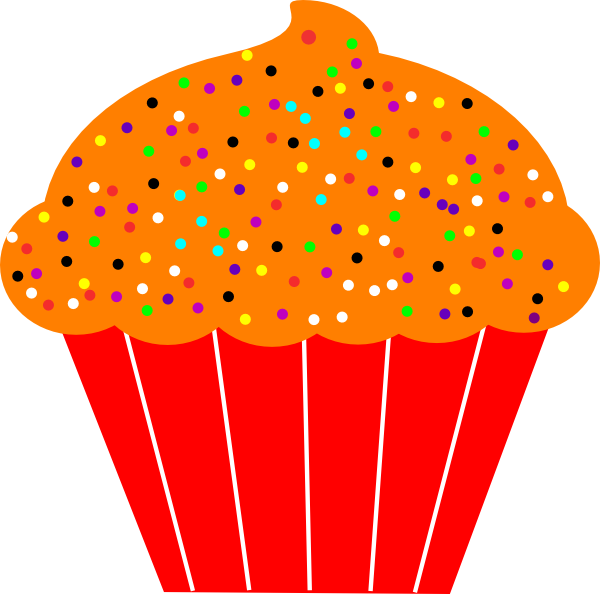 Cupcake Clipart Bitten - Cupcake With Spinkles Clipart (600x594)
