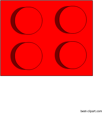 Red Small Lego Brick Clip Art - Circle (450x450)