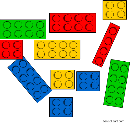 Colorful Lego Bricks Free Png Clip Art - Clip Art (450x450)