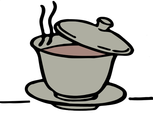 Tea Cup Outline - Lid In Clip Art (500x371)