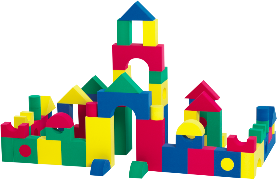Foam Building Blocks Set Of - Block Building Clipart (1000x665)