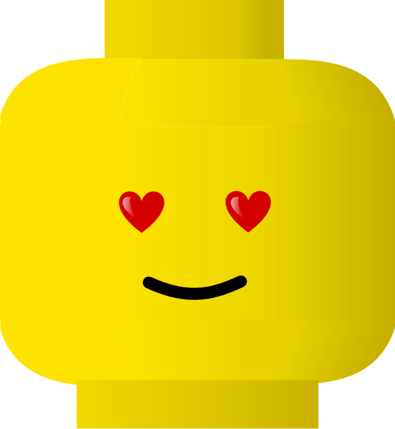 Pitr Lego Smiley Love Scalable Clipart - Lego Head Clipart (569x618)