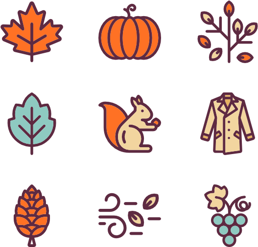 Autumn Elements - Autumn Leaves Icon Png (600x564)