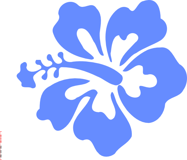 Light Blue Hibiscus Clip Art At Clker - Hibiscus Clip Art (600x513)