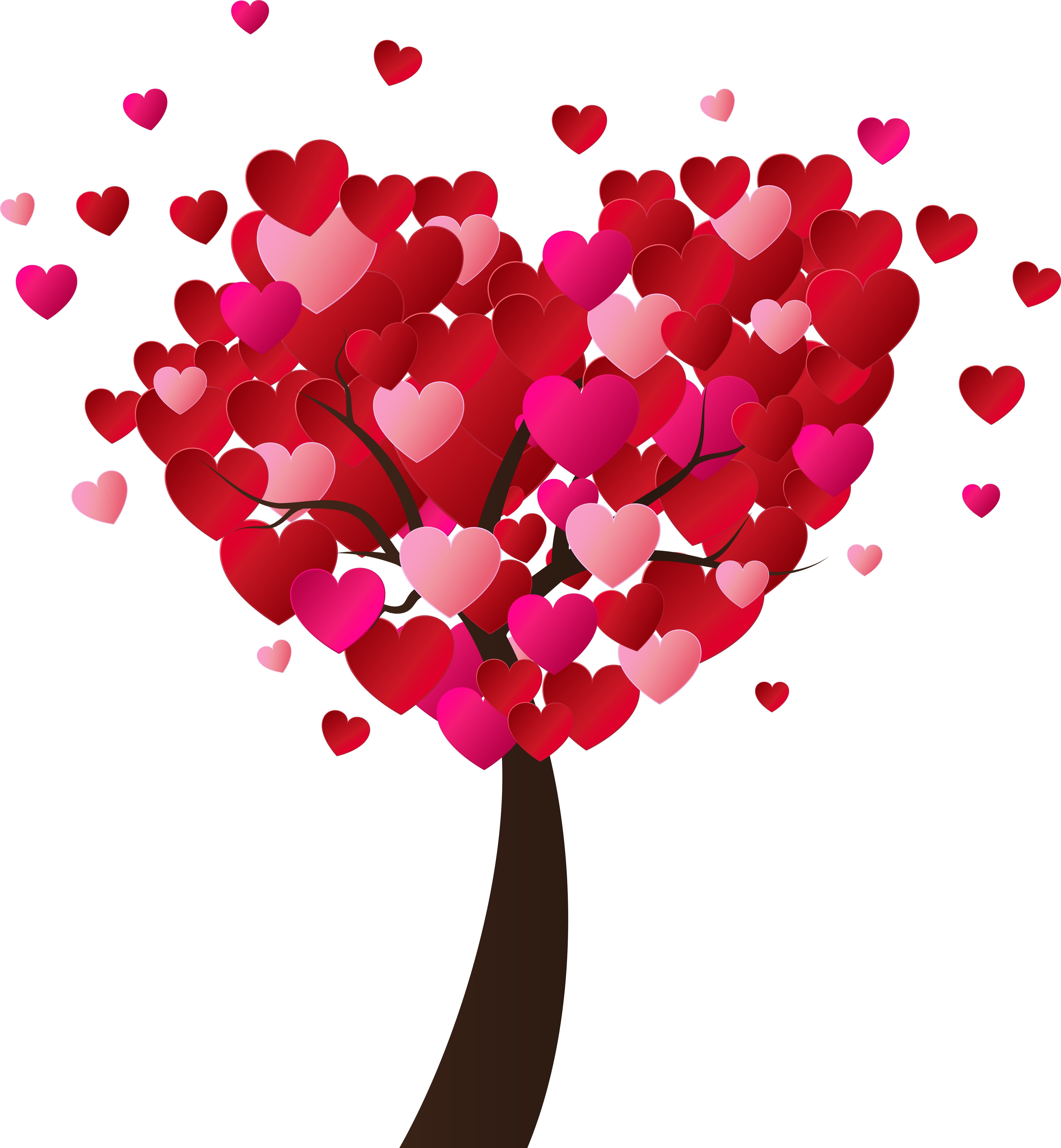 Valentine's Day Heart Tree Png Clip - Happy Anniversary To Grandparents (5711x6084)