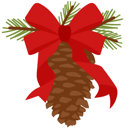 Christmas Clipart Pinecone - Pine Cone With Ribbon (432x432)