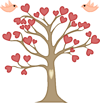 Tree Heart Cliparts - Tree Outline (420x436)