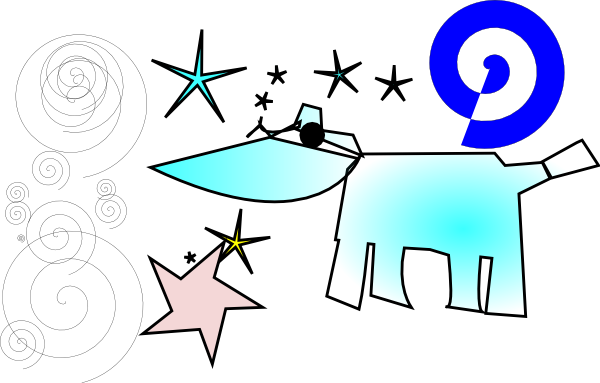 Free Vector Cow And Stars Clip Art - Cattle (600x383)