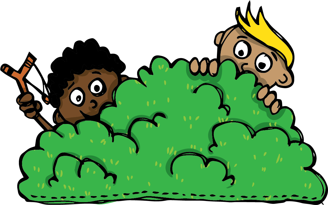 Children Hiding Behind The Bush - Hiding Behind A Bush Clipart (1152x730)