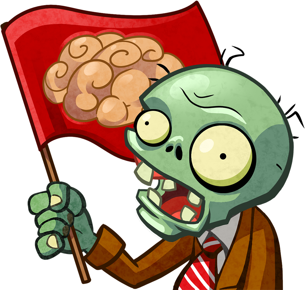 Flag Zombie - Plants Vs. Zombies (1000x1000)