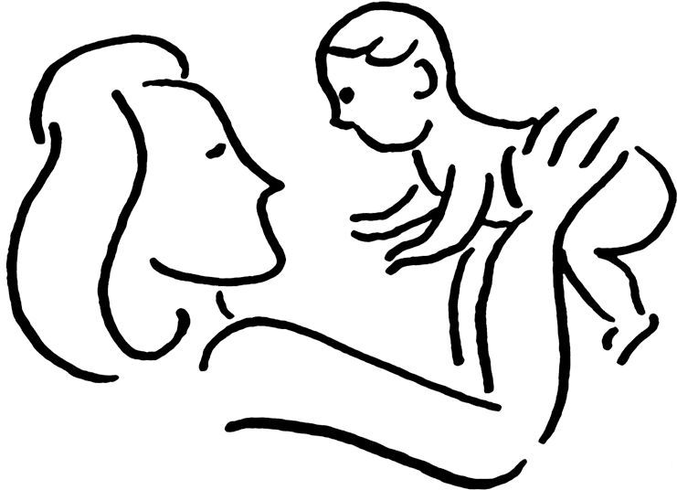 Mother And Baby Clipart - Mother (750x550)