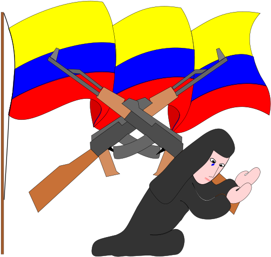 Free Bandera Colombiana - Guerrilleros Con Bandera De Colombia (566x800)