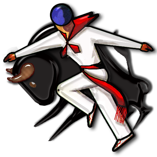 Running With Bull Clipart - Running Of The Bulls Cartoon (512x512)