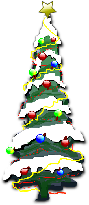 Graphic Christmas Tree 11, Buy Clip Art - Snowy Christmas Tree Cartoon (360x720)