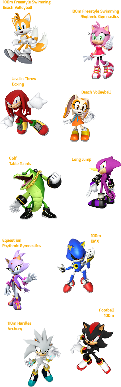 Olympic Games Clipart Football Game - Rio 2016 Characters Mario And Sonic (484x1411)