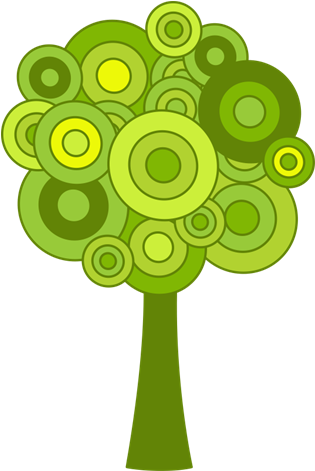 Vinilo Decorativo Árbol Verde Con Copa Circular - Vector (470x470)