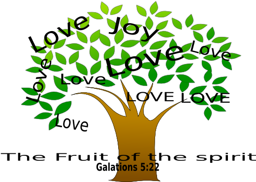 Free Spirit Tree Clipart - Fruit Of The Spirit Square Sticker 3" X 3" (600x368)