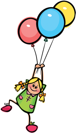 Kids With Balloons Png (300x457)