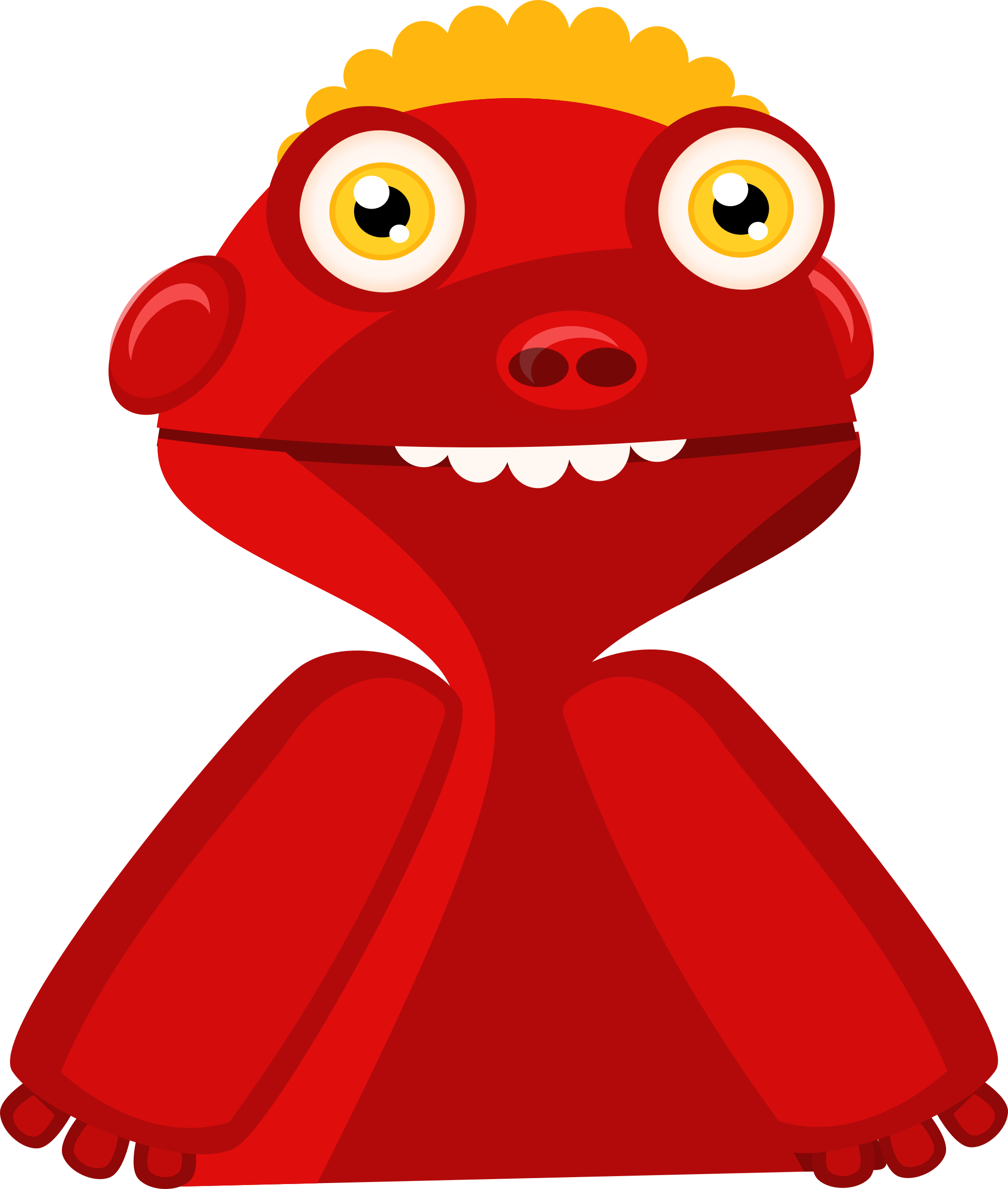 Red cartoon. Персонаж без фона. Инопланетянин красный фон.