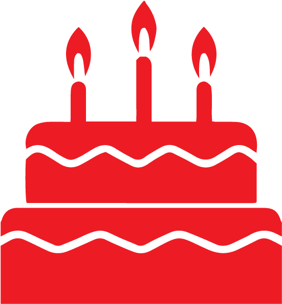 Kids Parties - Red Birthday Cake Clip Art (600x600)