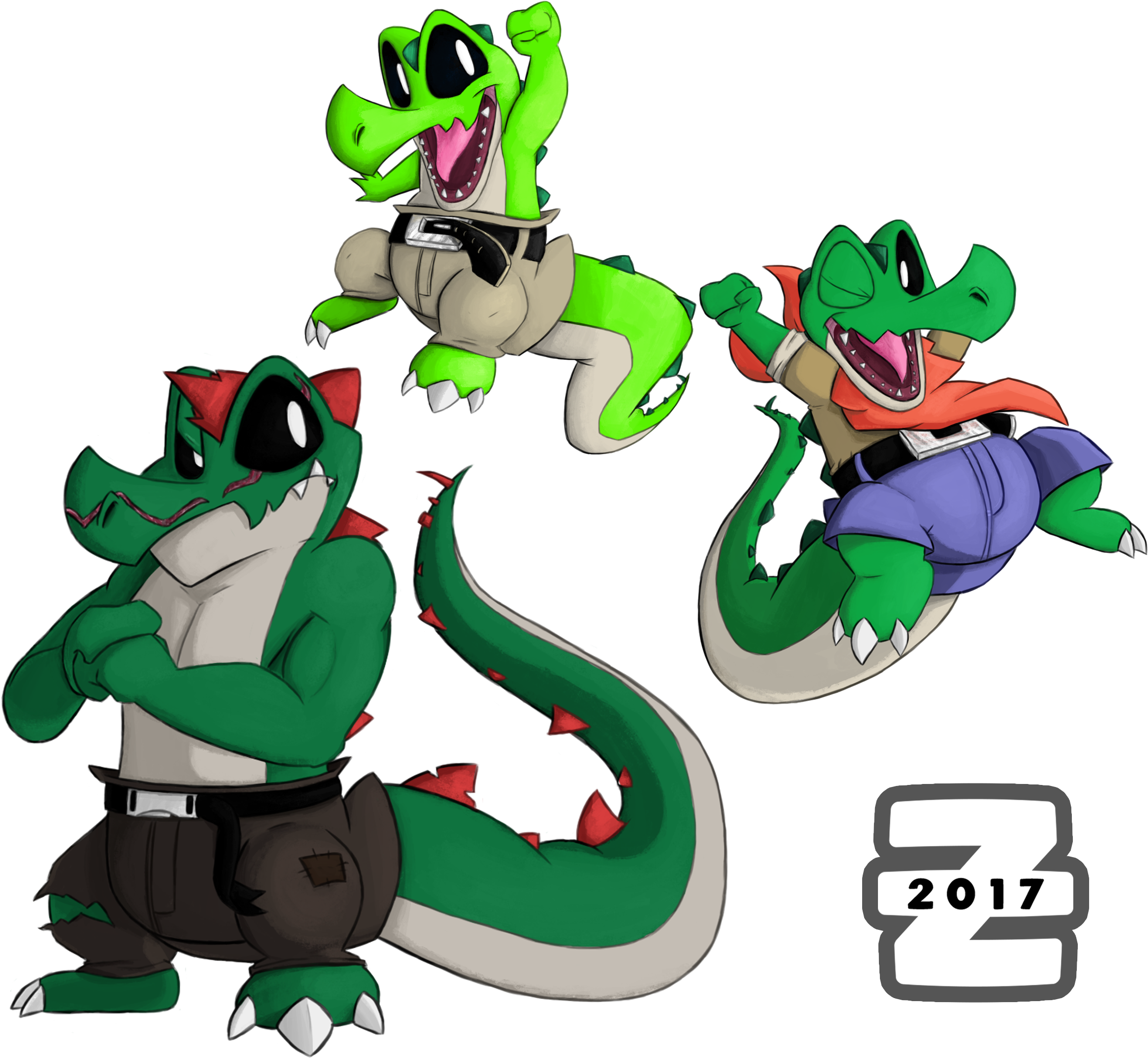 Crocodiles By Zerrazoid Crocodiles By Zerrazoid - Cartoon (2500x2500)