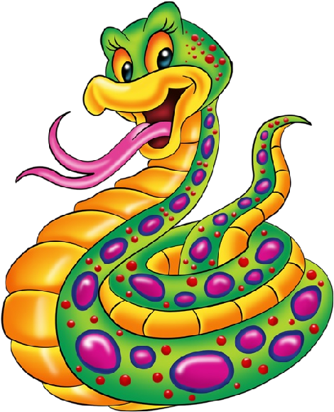 Rock Crafts, Snakes, Banana, Folk Art, Crocodiles, - Colorful Snake Cartoon (700x700)