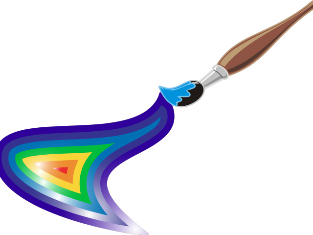 Paint Brush Clipart Rainbow - Paint Brush Rainbow Transparent - Full