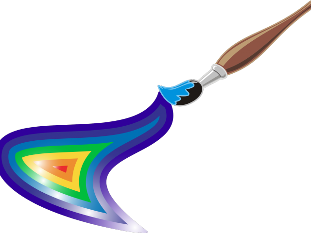 Paint Brush Clipart Rainbow - Paint Brush Rainbow Transparent (640x480)