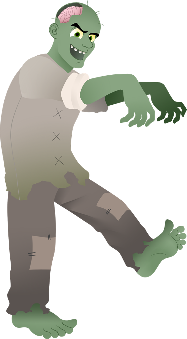 Zombie Free To Use Clip Art - Zombie Clipart Png (600x1085)