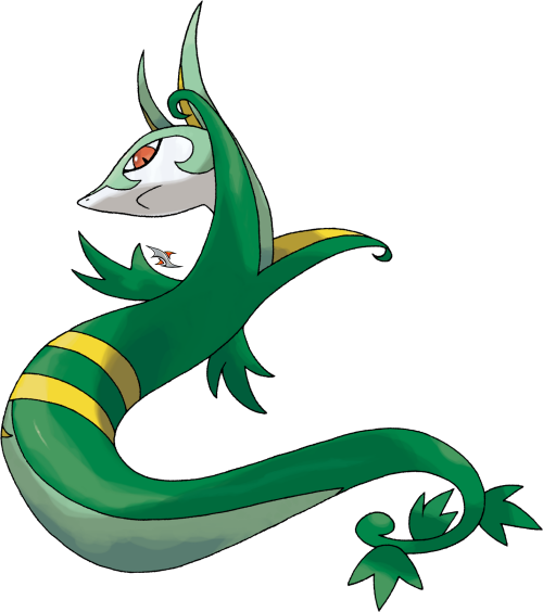 Generation Vi Starter - Pokemon Serperior Render (500x564)