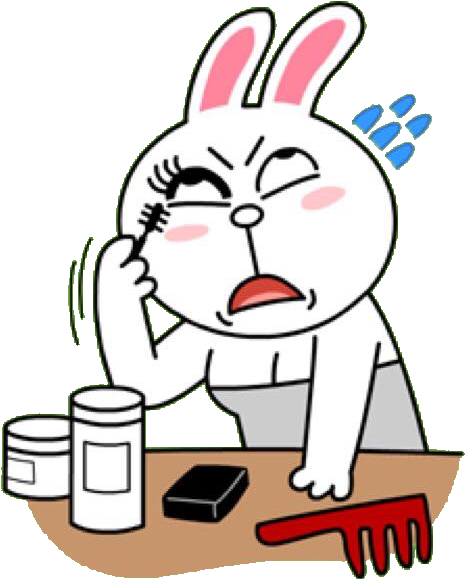 Cony's Happy Work Life - Line Sticker Make Up (557x640)