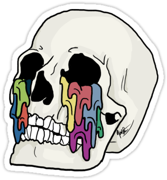 A Skull, With The Drips Seen In The Self Titled Album - Twenty One Pilots Laptop Stickers (375x360)