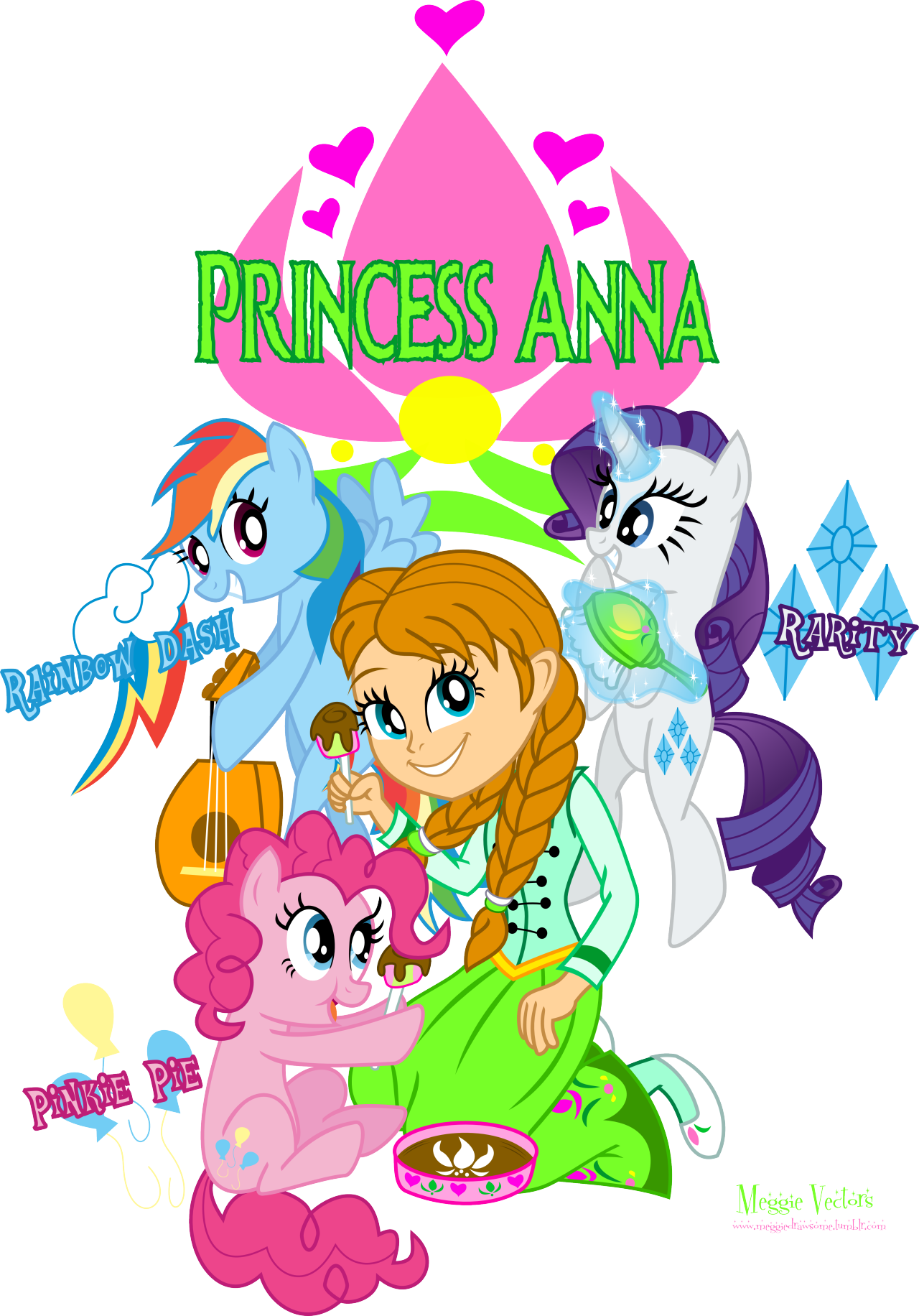 Rarity Is Brushing Anna's Hair - Cartoon (1280x1832)