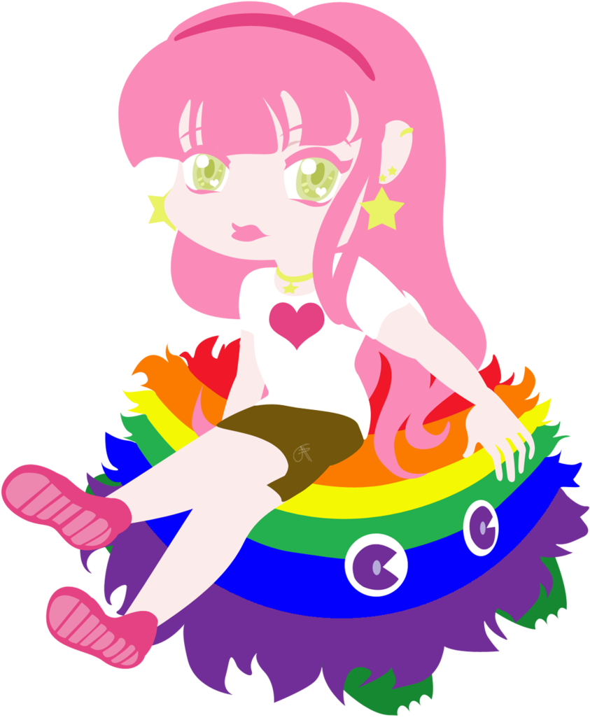 Can You Draw Her With Her Pet Rainbow - Cartoon (900x1110)