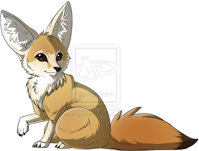 Fennec Fox By Foxlett On Deviantart - Fennec Fox Drawing (900x773)