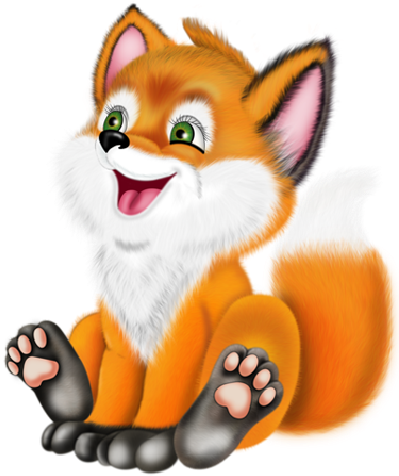 Baby Fox Clipart - Cartoon Baby Red Fox (500x500)
