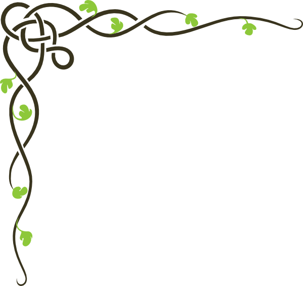 Celtic Vine Brown & Green Clip Art At Clker - Green Corner Border Design (600x565)