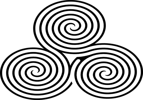 Celtic Triple Goddess Spiral Labyrinth Clip Art At - Triple Labyrinth (476x333)
