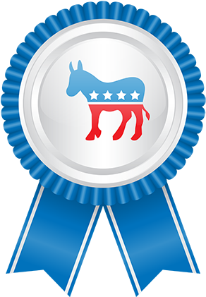 Pro Hillary Donkey Logo Badge - Democrat Donkey Logo - Democrats Party Symbol Election (400x429)