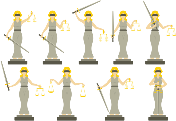 Lady Justice Illustration In Flat Design Style - Figurine (700x490)