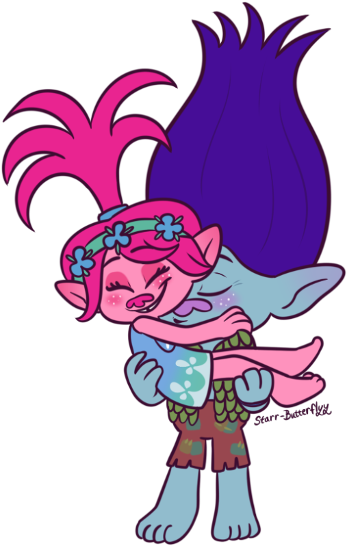 Awwwww - Trolls Holiday Branch And Poppy Kiss (528x810)